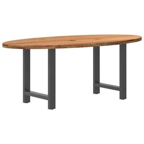 vidaXL Eettafel 200x100x74 cm ovaal massief eikenhout, Huis en Inrichting, Tafels | Eettafels, Nieuw, Verzenden