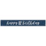 Happy Birthday Banner Blauw 80 Jaar 2,74m, Verzenden, Nieuw