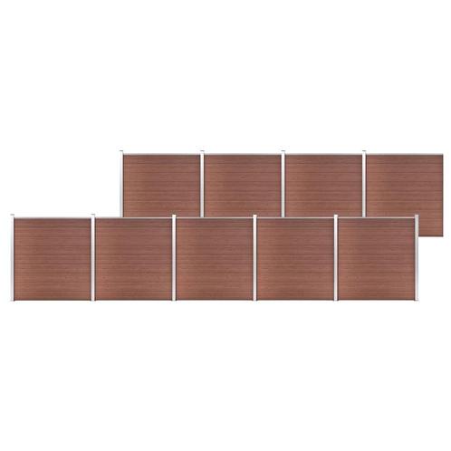 vidaXL Schutting 1564x186 cm HKC bruin, Tuin en Terras, Schuttingen, Nieuw, Kunststof, 1 tot 2 meter, Verzenden