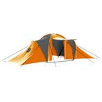 Tent 9-persoons stof grijs en oranje (Tenten, Outdoor items)