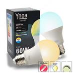 Set van 2 Ynoa smart lampen | White Tones CCT | E27 LED lamp, Verzenden, Overige typen, Nieuw, E27 (groot)