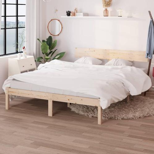 vidaXL Bedframe zonder matras massief hout 120x200 cm, Huis en Inrichting, Slaapkamer | Bedden, 120 cm, 200 cm, Bruin, Twijfelaar