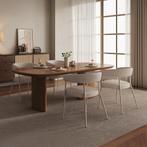 Eetkamerstoel set van 2 Huk 78x57x56 cm beige [en.casa], Verzenden, Nieuw