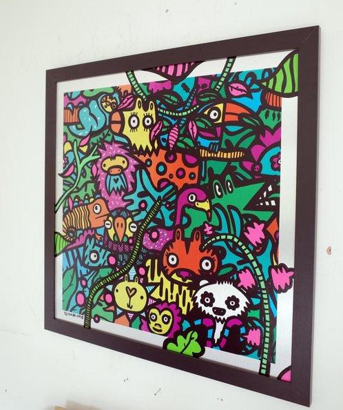 Kev Munday (1986) - Maximalist Jungle - Aluminium Di-bond, Antiek en Kunst, Kunst | Schilderijen | Modern