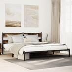 vidaXL Bedframe zonder matras metaal gerookt eikenkleurig, Bruin, Verzenden, Overige maten, Metaal