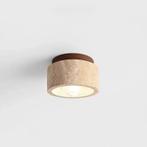 Japanse LED Plafondlamp Rond Steen en Hout, Verzenden, Nieuw