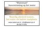 Waterrust, asverstrooing op het water, uitvaart Almere