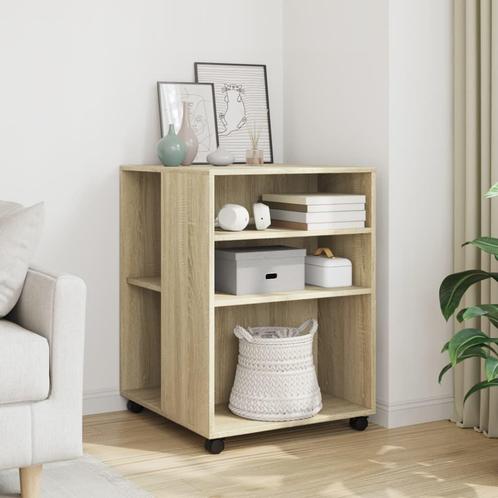 vidaXL Bijzettafel met wieltjes 55x60x78 cm hout sonoma, Huis en Inrichting, Kasten | Roldeurkasten en Archiefkasten, Nieuw, Verzenden