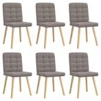 vidaXL Eetkamerstoelen 6 st stof taupe, Huis en Inrichting, Stoelen, Verzenden, Nieuw