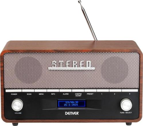 Tweedekans | Denver DAB Radio XL - Retro Radio - Bluetooth -, Audio, Tv en Foto, Luidsprekers, Zo goed als nieuw, Ophalen of Verzenden