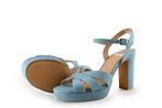 Manfield Sandalen in maat 40 Blauw, Sandalen of Muiltjes, Zo goed als nieuw, Manfield, Verzenden