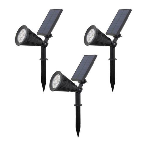 Solar LED spot Highlight Warm Wit - Voordeelset 3 stuks, Tuin en Terras, Buitenverlichting, Led, Minder dan 50 watt, Nieuw, Kunststof