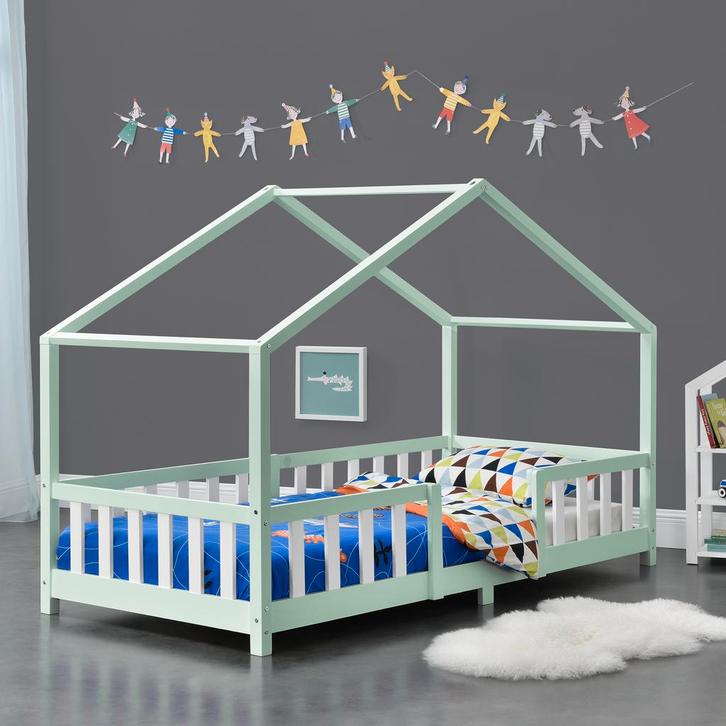Kinderbed Treviolo met uitvalbeveiliging 90x200 cm mint en w, Kinderen en Baby's, Kinderkamer | Bedden, Verzenden