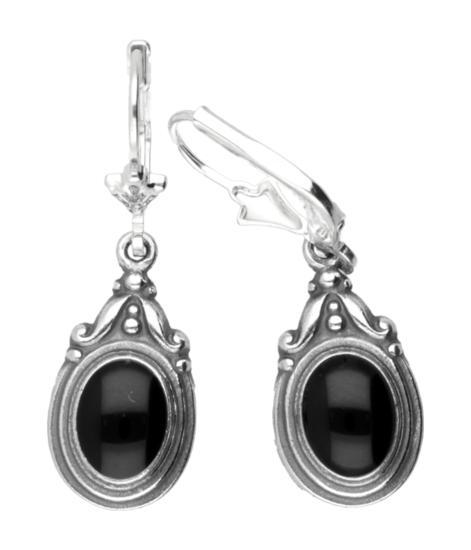 Zilveren Pendel ovaal met zwarte emaille Art Nouveau Juge..., Sieraden, Tassen en Uiterlijk, Oorbellen, Verzenden