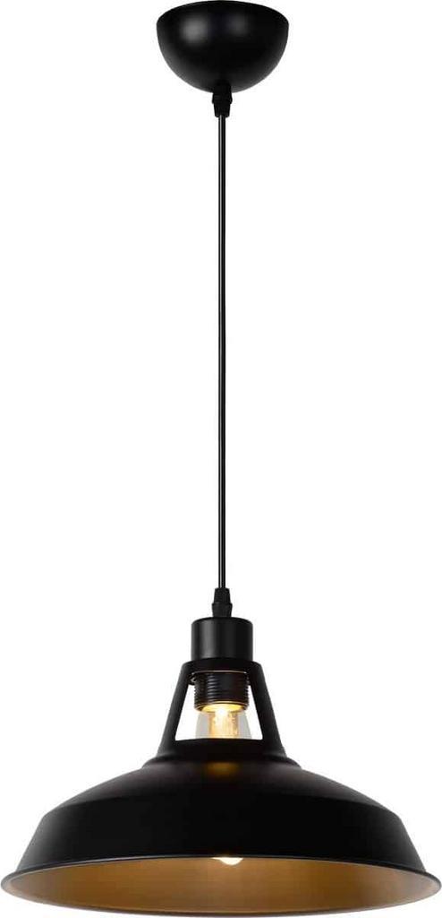 Lucide BRASSY-BIS Hanglamp - Ø 31 cm - 1xE27 - Zwart, Huis en Inrichting, Lampen | Hanglampen, Zo goed als nieuw, Ophalen of Verzenden