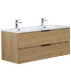 Badkamermeubel Set Luxor 120cm Licht Eiken Badmeubel, Huis en Inrichting, Verzenden, Nieuw, Wastafelkast