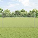 vidaXL Hek met Paal Zilver 1,2 x 25 m Staal, Verzenden, Nieuw, IJzer