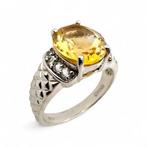 Zonder minimumprijs - Ring Zilver - Citrine (Gecertificeerd), Sieraden, Tassen en Uiterlijk, Ringen, Nieuw