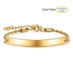 Stainless steel rope ID armband goud of zilver, Verzenden, Nieuw, Zilver