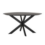*WOONWINKEL* Ronde Eettafel Zwart Teakhout 150 Cm, Huis en Inrichting, Tafels | Eettafels, Verzenden, Nieuw