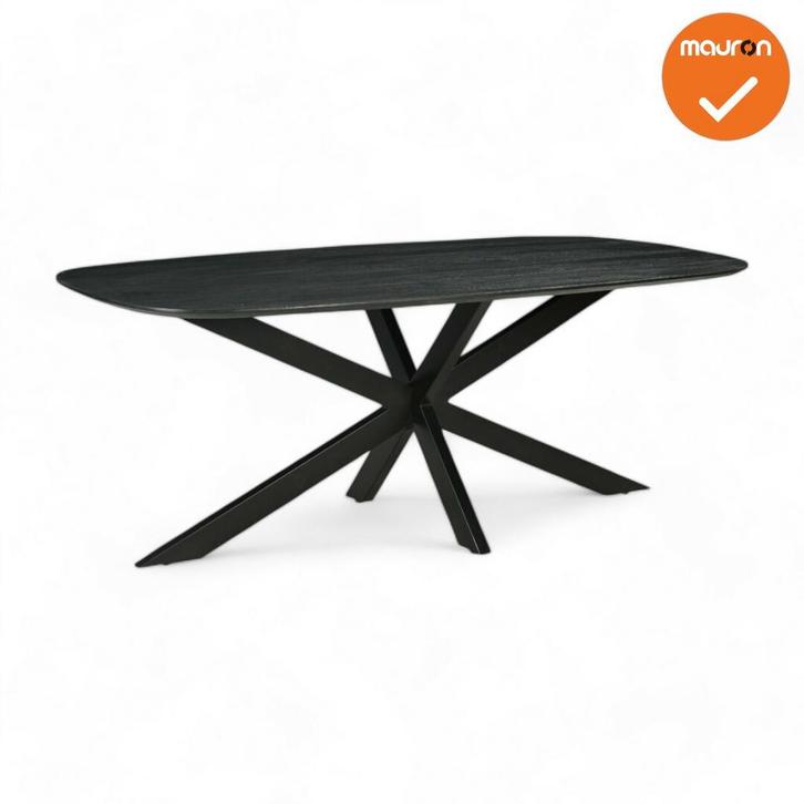 Harper - Eetkamer/Vergadertafel - Spinpoot - Zwart blad, Zakelijke goederen, Kantoor en Winkelinrichting | Kantoormeubilair en Inrichting