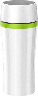 TRAVEL MUG FUN thermobeker 0.36 L. wit/groen, Antiek en Kunst, Verzenden