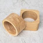 HOCHO Eikenhouten Vierkante Servetring 50x50x30 mm – Stij., Huis en Inrichting, Ophalen of Verzenden, Nieuw