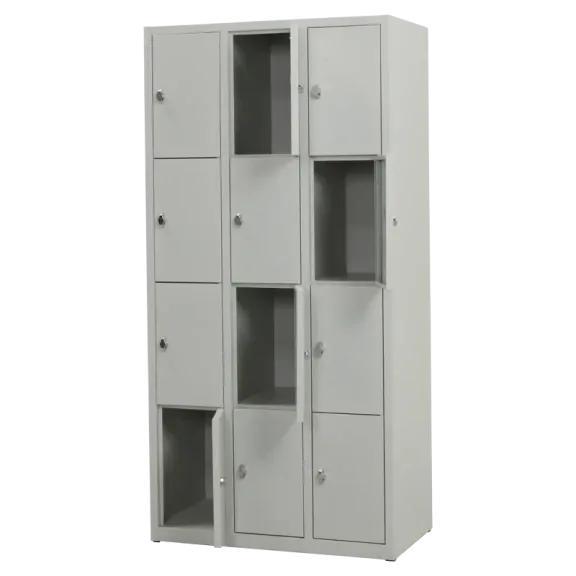 Nieuwe metalen locker | 12 deurs - 3 delig | kluisje | grijs, Huis en Inrichting, Kasten | Lockerkasten, Nieuw, Ophalen of Verzenden