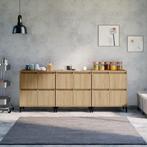 vidaXL Dressoirs 3 st 60x35x70 cm bewerkt hout sonoma, Huis en Inrichting, Kasten | Dressoirs, Verzenden, Nieuw, 50 tot 100 cm