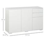 TRUUSK Wit Sideboard Dressoir - Met 2 Lades &amp; 3 Deuren -, Verzenden, Nieuw