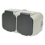 Benson Dubbel stopcontact - waterdicht - IP54 - 16A - gri..., Ophalen of Verzenden, Nieuw