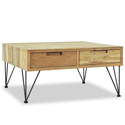 vidaXL Salontafel 80x80x40 cm massief teakhout, Huis en Inrichting, Tafels | Salontafels, 50 tot 100 cm, Nieuw, Overige houtsoorten