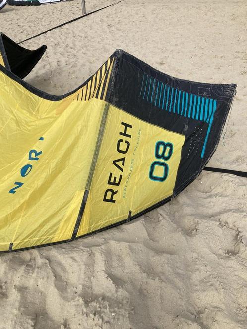 2024 North Reach 8 Yellow Kite R, Watersport en Boten, Kitesurfen, Kite, Gebruikt, 8 m², Ophalen of Verzenden
