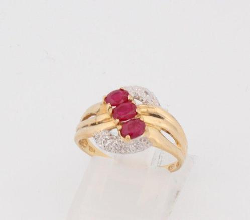 Zonder Minimumprijs - Ring - 18 karaat Geel goud Robijn -, Sieraden, Tassen en Uiterlijk, Ringen