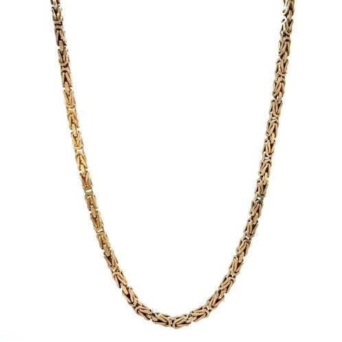 Gouden koningscollier 59.5 cm 14 karaat, Sieraden, Tassen en Uiterlijk, Kettingen, Goud, Zo goed als nieuw, Goud, Verzenden