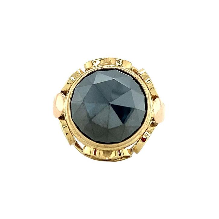 Gouden ring met hematiet 14 krt, Sieraden, Tassen en Uiterlijk, Ringen, Nieuw, Ophalen of Verzenden