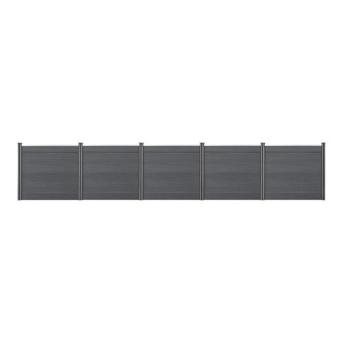 HKC Schuttingpaneel met palen grijs 165x770 cm, Tuin en Terras, Tuinschermen, Nieuw, Verzenden
