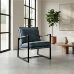 Leren fauteuil Secret - Kenia Denim (blauw), Huis en Inrichting, Fauteuils, Nieuw, Ophalen of Verzenden, 50 tot 75 cm, Industrieel, Modern