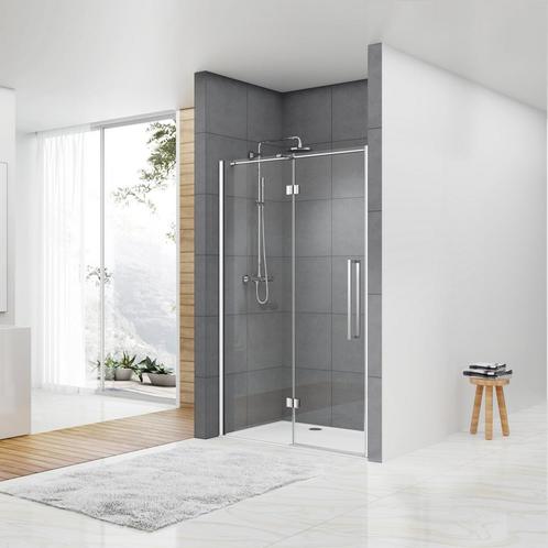Nisdeur Van Rijn ST05 Draaideur Met Vaste Wand 90x200 cm 8, Doe-het-zelf en Verbouw, Sanitair, Douche, Nieuw, Chroom, Ophalen of Verzenden
