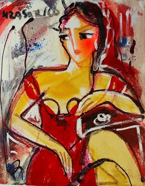 Hrasarkos (1975) - Portrait, Antiek en Kunst, Kunst | Schilderijen | Klassiek