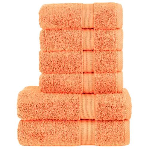 vidaXL 6-delige Handdoekenset SOLUND 600 g/m² oranje, Huis en Inrichting, Badkamer | Badtextiel en Accessoires, Oranje, Nieuw