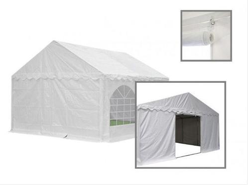 Eindwand PVC met deuringang 8 mtr breed WIT (Partytenten), Tuin en Terras, Partytenten, Partytent, Nieuw, 2 meter of meer, Verzenden
