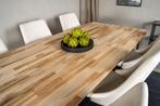 Eettafel - Carin - 200x90 cm - Teak - Zwart - Jörn, Huis en Inrichting, Tafels | Eettafels, Verzenden, Nieuw
