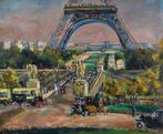 École Française (XX) - Le pont dIéna et la tour Eiffel, Antiek en Kunst