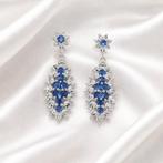 Zonder minimumprijs - Oorbellen Verguld Saffier - Topaas -, Nieuw