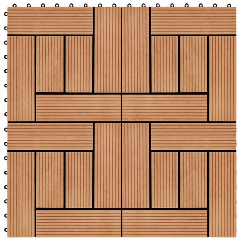 vidaXL 22 st Terrastegels 30x30 cm 2 m² HKC teakkleur, Doe-het-zelf en Verbouw, Vloerdelen en Plavuizen, Nieuw, Verzenden