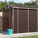 vidaXL Tuinschuur 191x725x198 cm gegalvaniseerd staal bruin, Tuin en Terras, Tuinhuizen, Verzenden, Nieuw