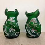 Vaas (2) - Glas - paar decoratieve vazen - Bohemia