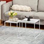 TRUUSK 2-delige Set Salontafel, Vierkante Bijzettafel, Koffi, Huis en Inrichting, Tafels | Salontafels, Verzenden, Nieuw
