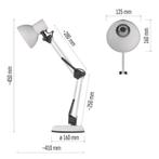 Emos bureaulamp Lucas wit 48cm hoog voor 1x E27 lamp max 25W, Ophalen of Verzenden, Nieuw